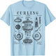 Curling Stone Player Curler Winter Sports Vintage Patent T-Shirt - T-Shirt | Light Blue