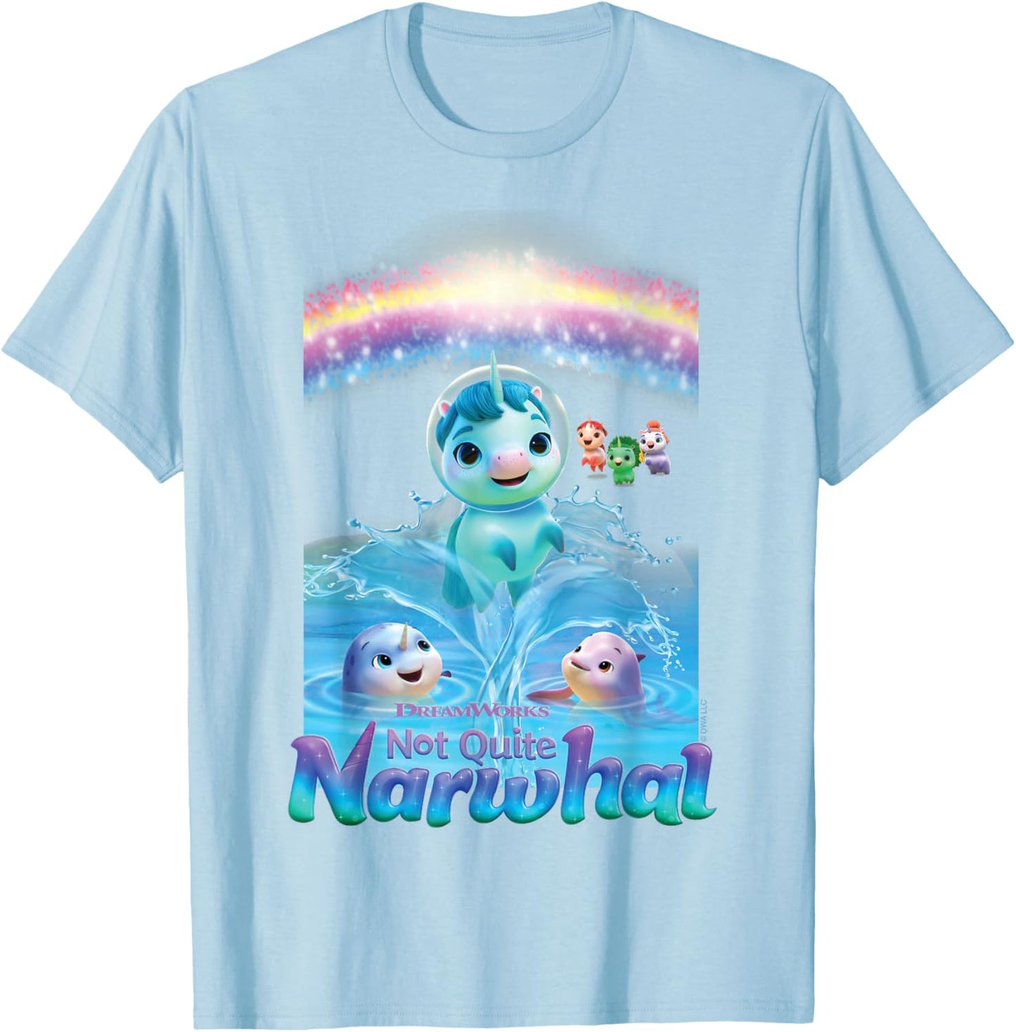 DreamWorks Not Quite Narwhal Jumping T-Shirt - T-Shirt | Light Blue