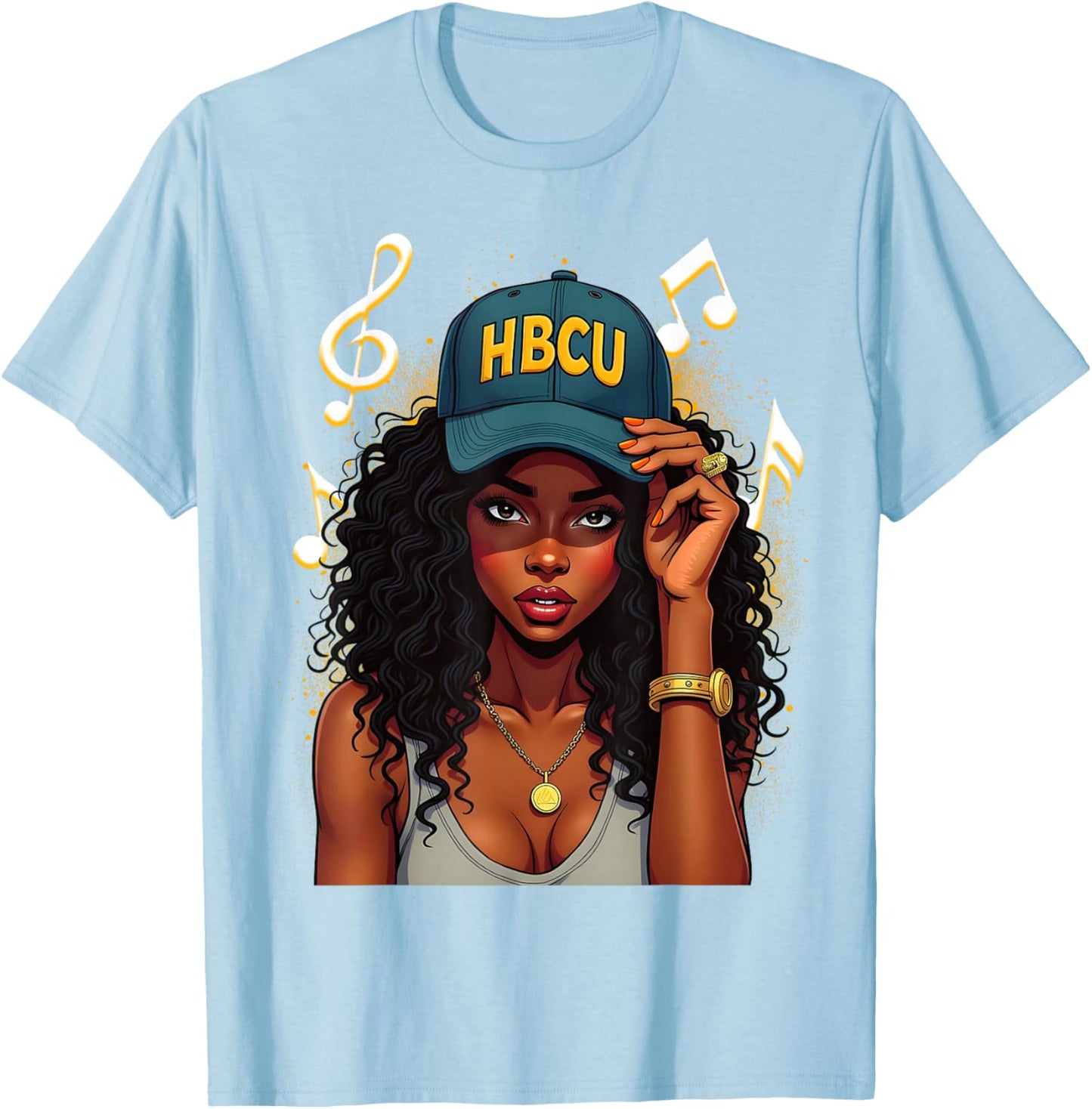 Black History Month HBCU Teacher Student Afro Women Girls T-Shirt - T-Shirt | Light Blue