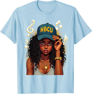 Black History Month HBCU Teacher Student Afro Women Girls T-Shirt - T-Shirt | Light Blue