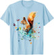 Eichhörnchen Bunte Tierkunst Buttefly Grafik Eichhörnchen T-Shirt - T-Shirt | Light Blue