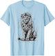 Lion Drawing Animal Polygons Motif Art Lion T-Shirt - T-Shirt | Light Blue