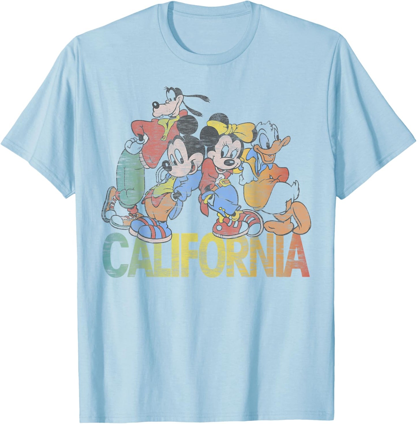 Disney Mickey & Friends California Group Shot T-Shirt - T-Shirt | Light Blue