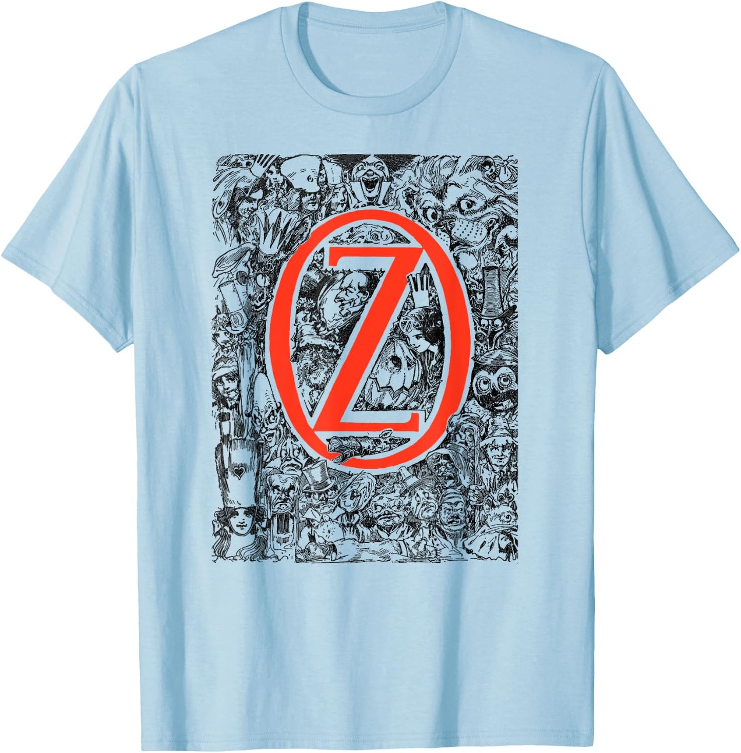 OZ Character Montage Oz Wizard, Lion, Ozma, Jack Pumpkinhead T-Shirt - T-Shirt | Light Blue