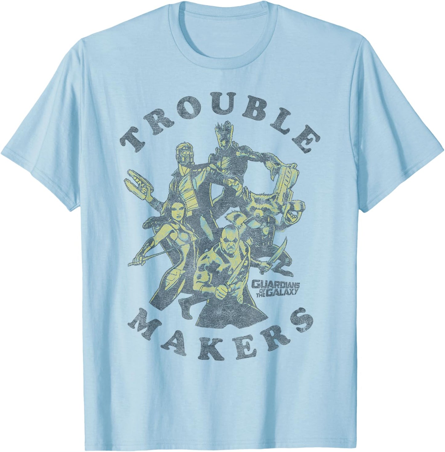 Marvel Guardians of The Galaxy Trouble Makers Small T-Shirt - T-Shirt | Light Blue