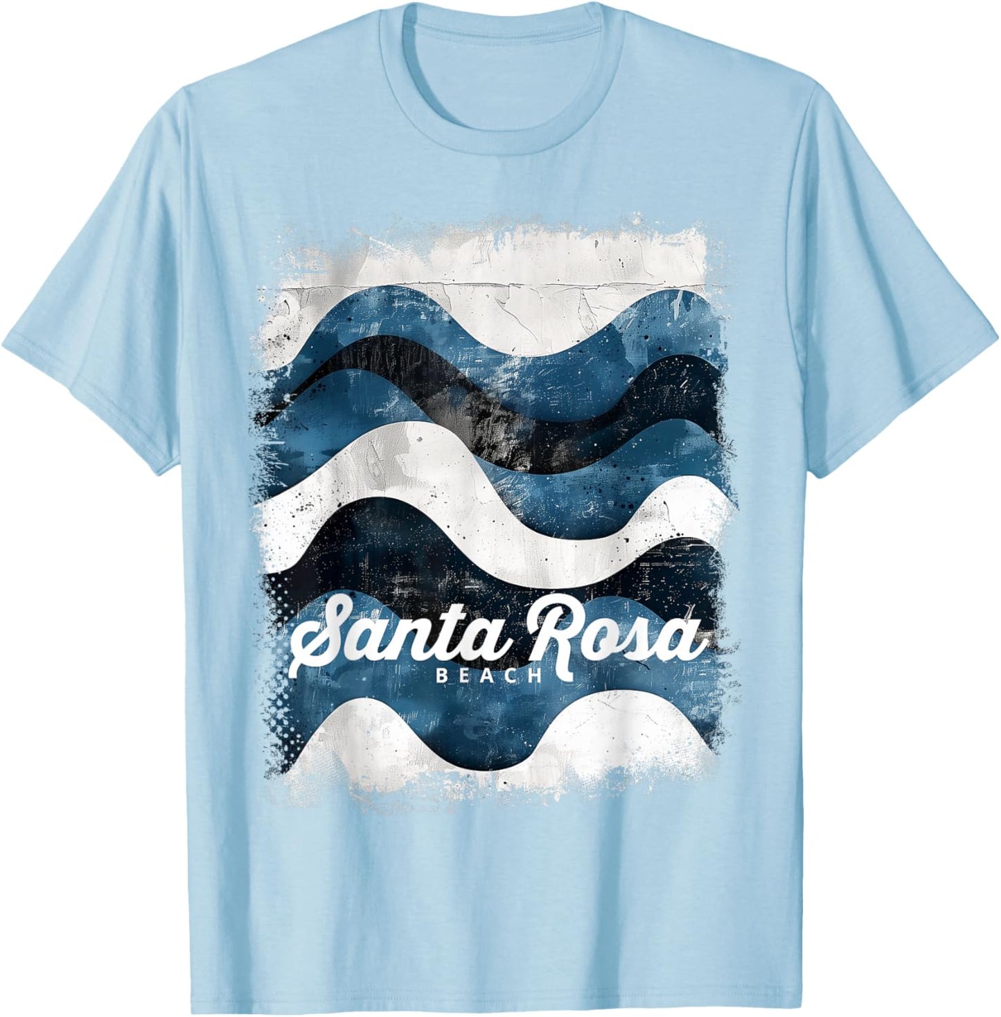 Santa Rosa Beach FL Florida Vintage Surfing Ocean Waves Women T-Shirt - T-Shirt | Light Blue