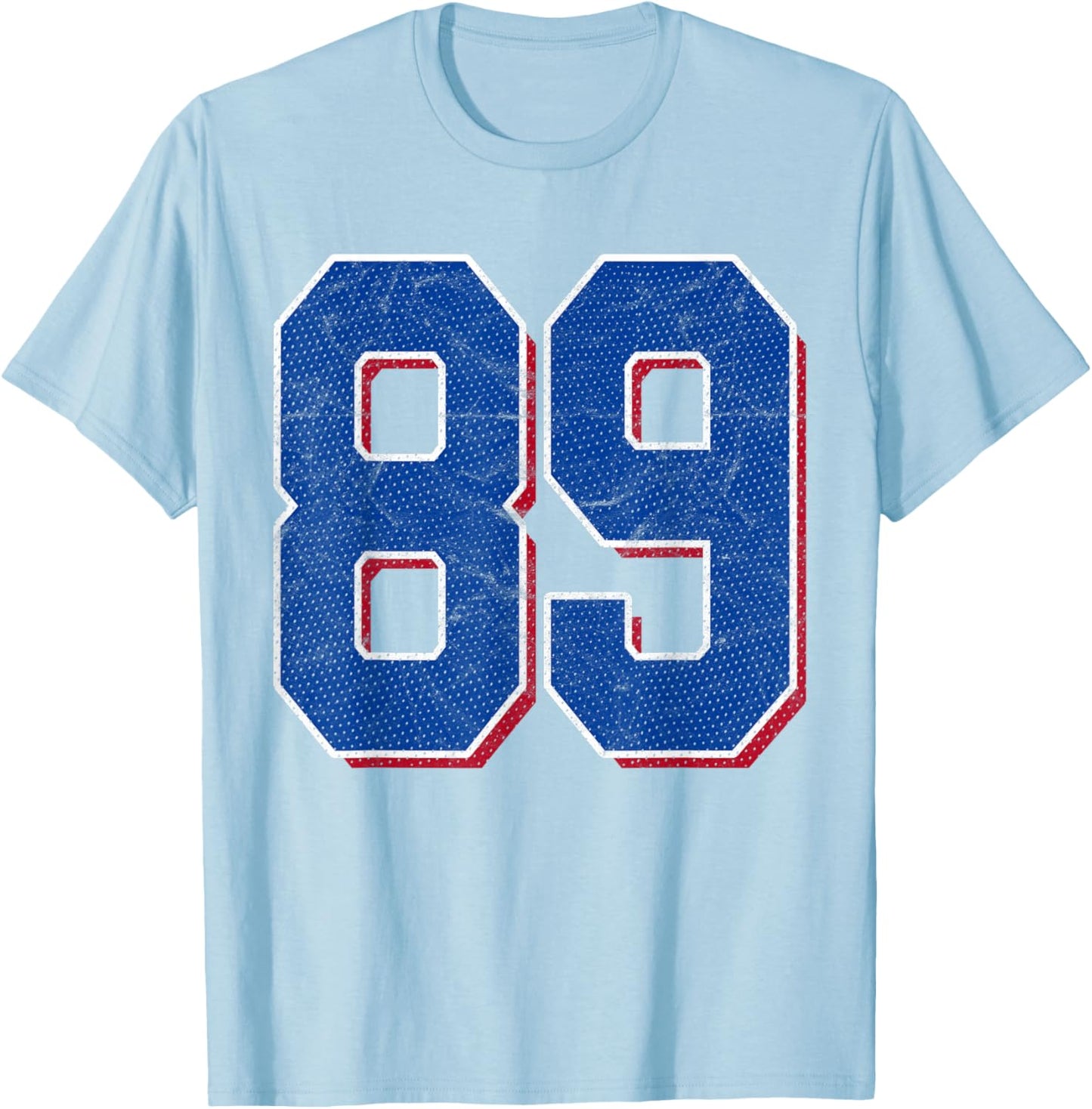 Number 89 Numbered Uniform Sports Team Jersey 89th Birthday T-Shirt - T-Shirt | Light Blue