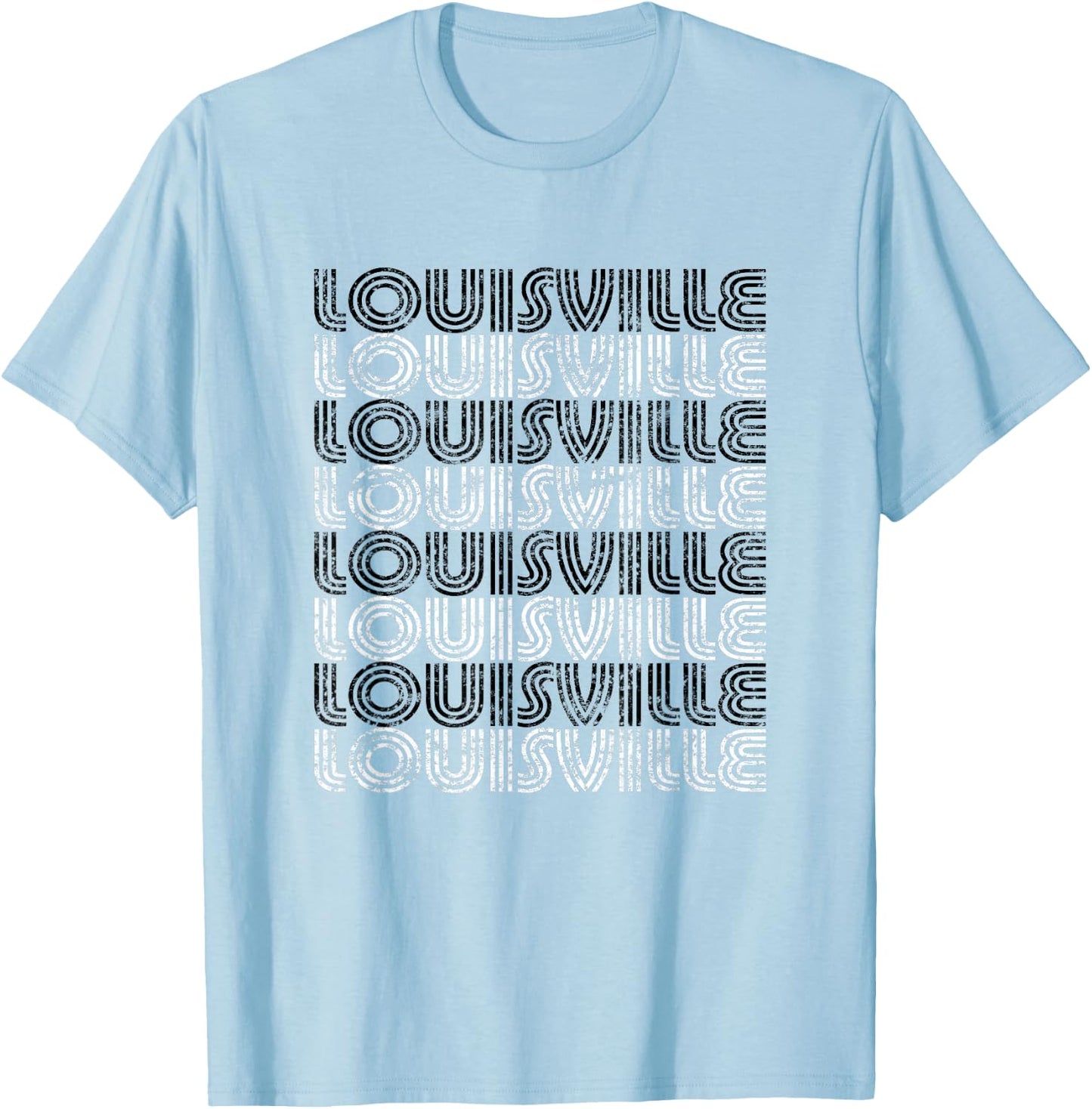 Louisville Kentucky Retro Vintage Weathered T-Shirt - T-Shirt | Light Blue