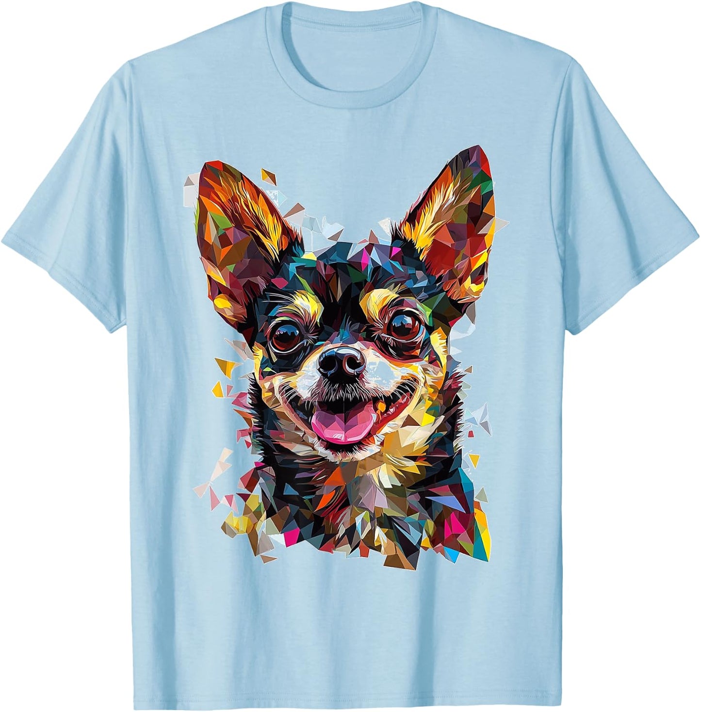 Chihuahua Dog Motif Pet Artwork Chihuahua Men Women Kids T-Shirt - T-Shirt | Light Blue