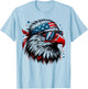 Bald Eagle Patriotic American Sunglasses Flag 4th Of July T-Shirt - T-Shirt | Light Blue