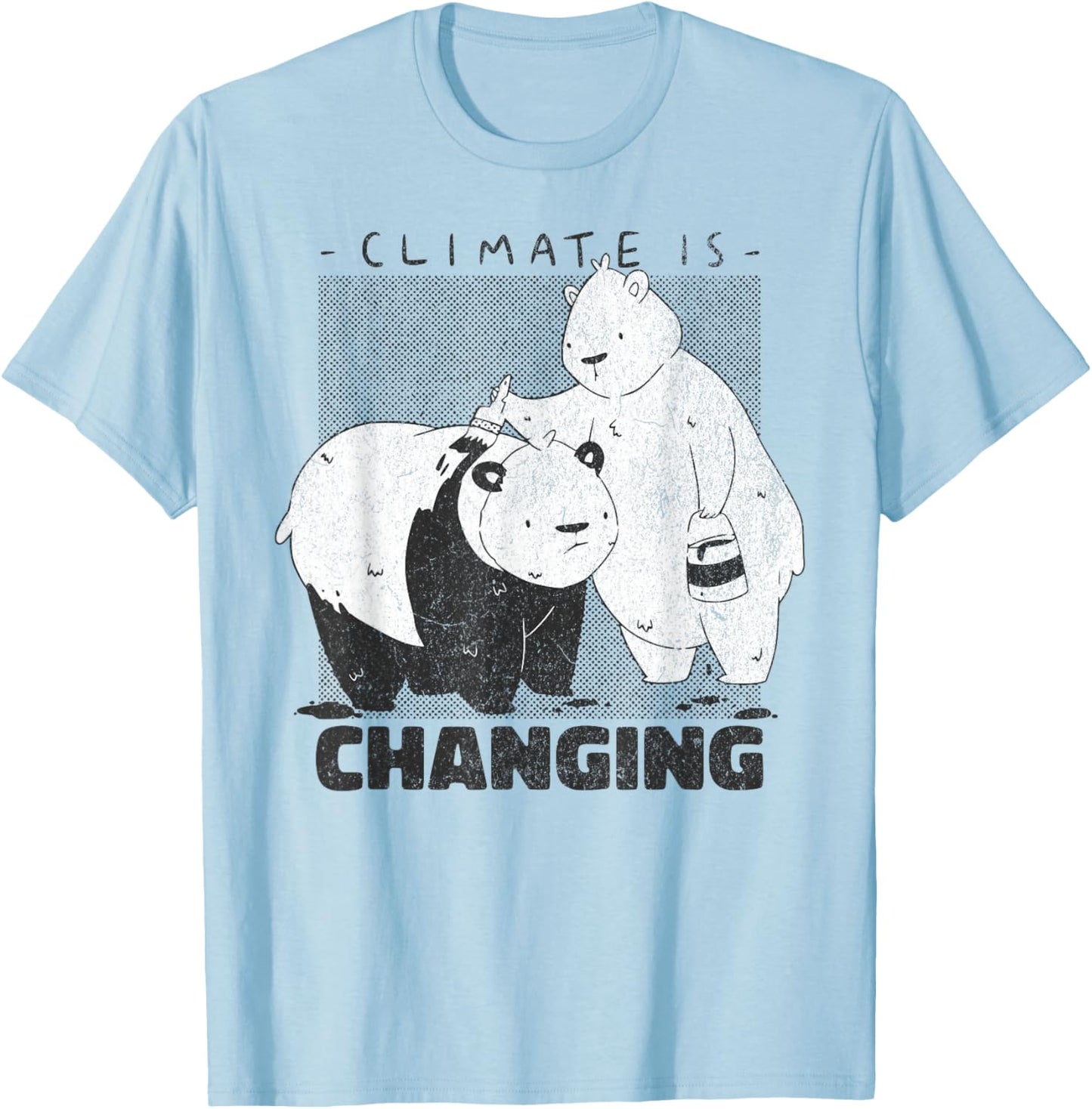Climate is changing Bear panda Earth Lover Climate Change T-Shirt - T-Shirt | Light Blue