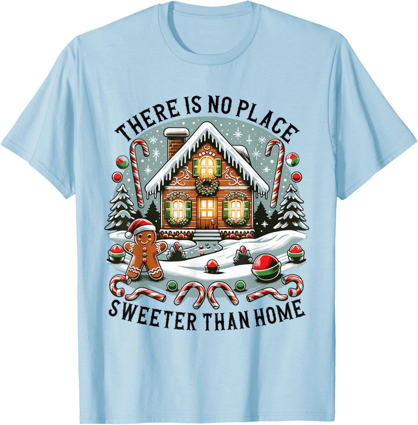 Gingerbread House Christmas Baking Gingerbread T-Shirt - T-Shirt | Light Blue