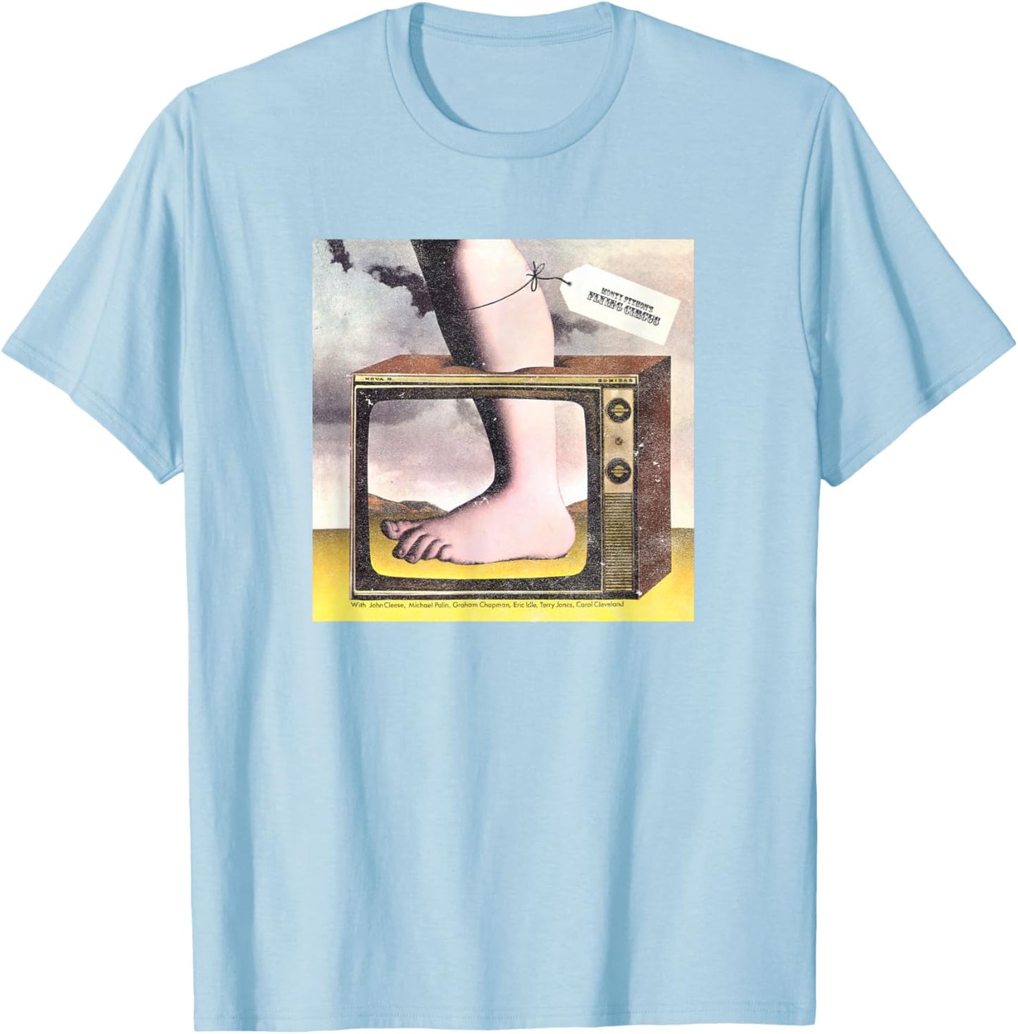Monty Python Offizieller TV-Fuß Fliegender Zirkus T-Shirt - T-Shirt | Light Blue