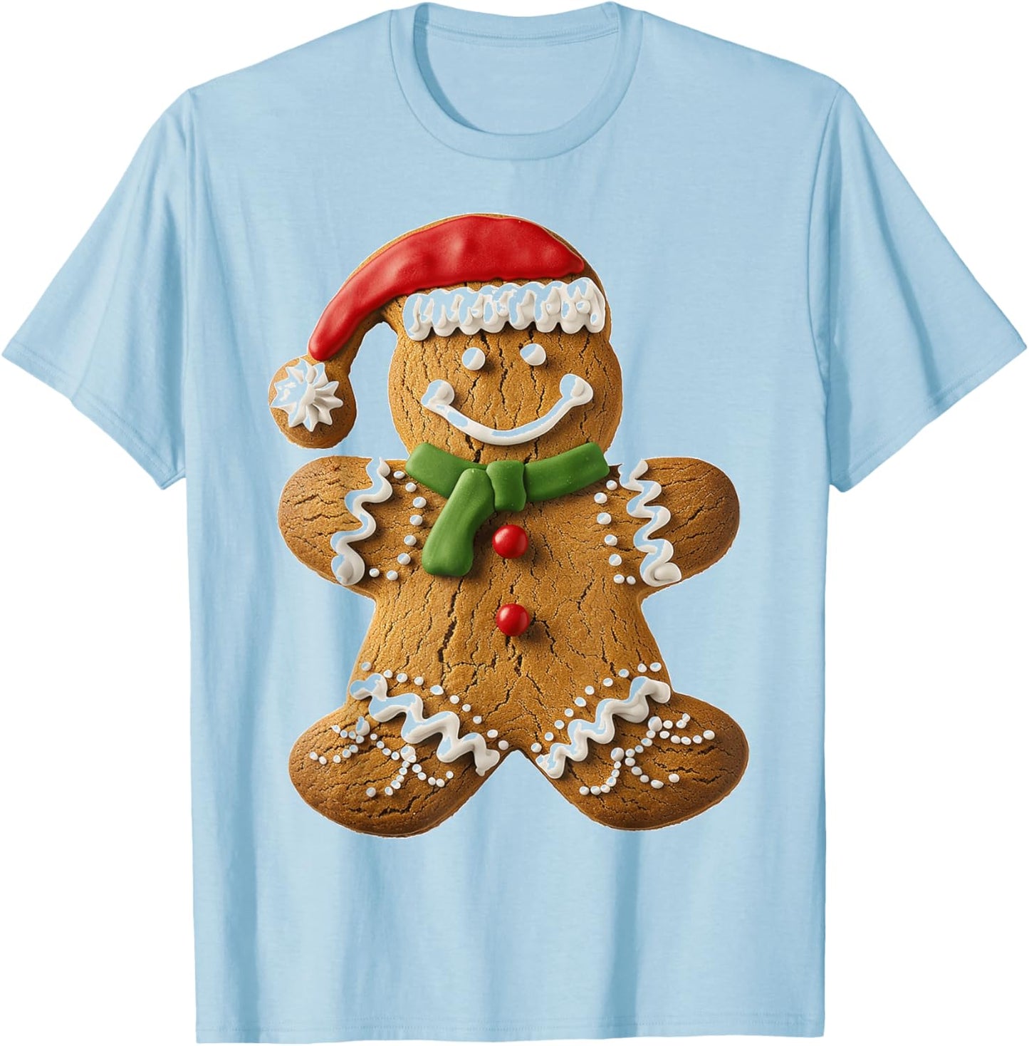 Gingerbread Christmas Graphic X-Mas Art Family Gingerbread T-Shirt - T-Shirt | Light Blue