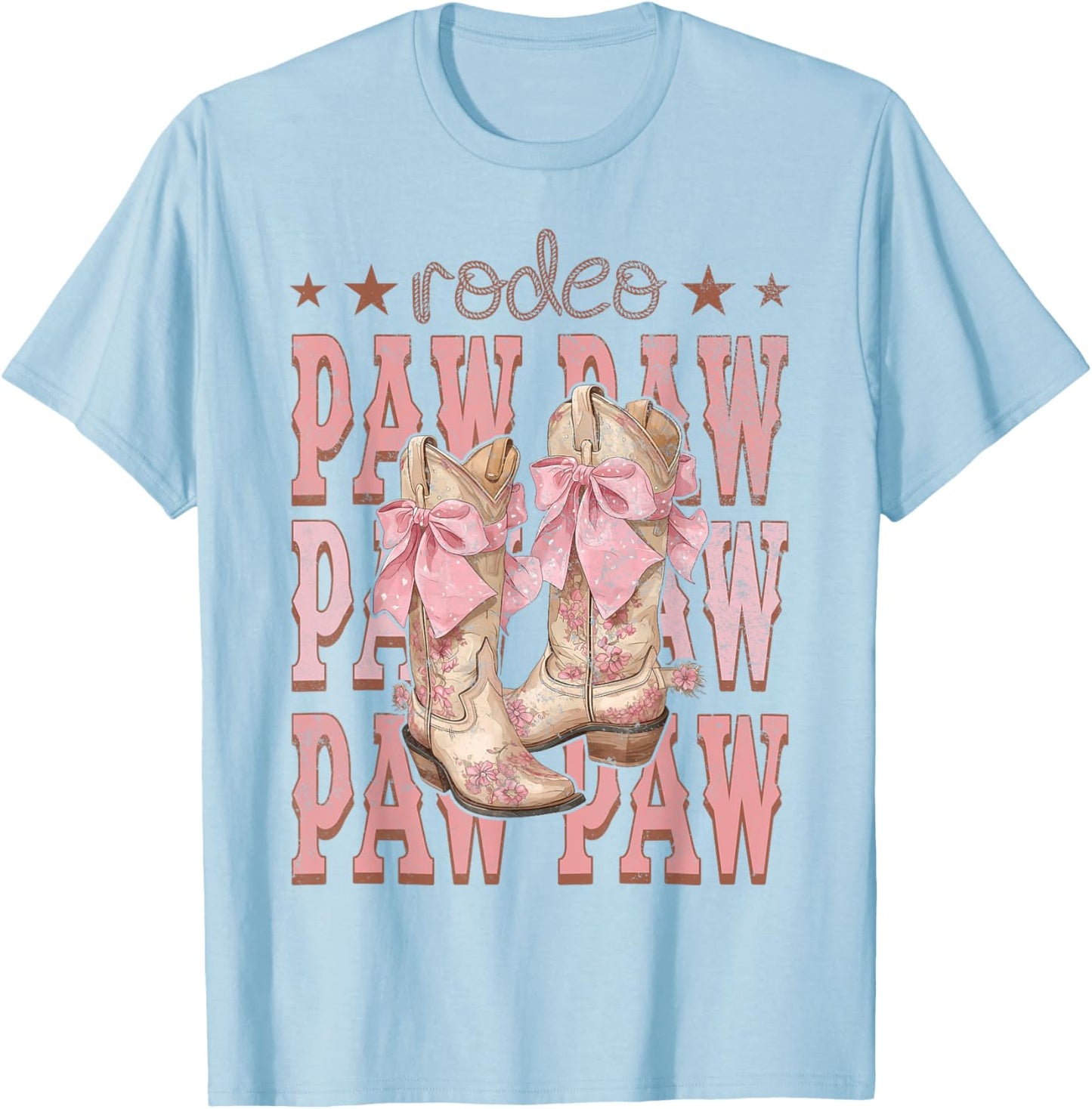 Rodeo Paw Paw Pink Boots Coquette Cow-Girl Birthday Party T-Shirt - T-Shirt | Light Blue