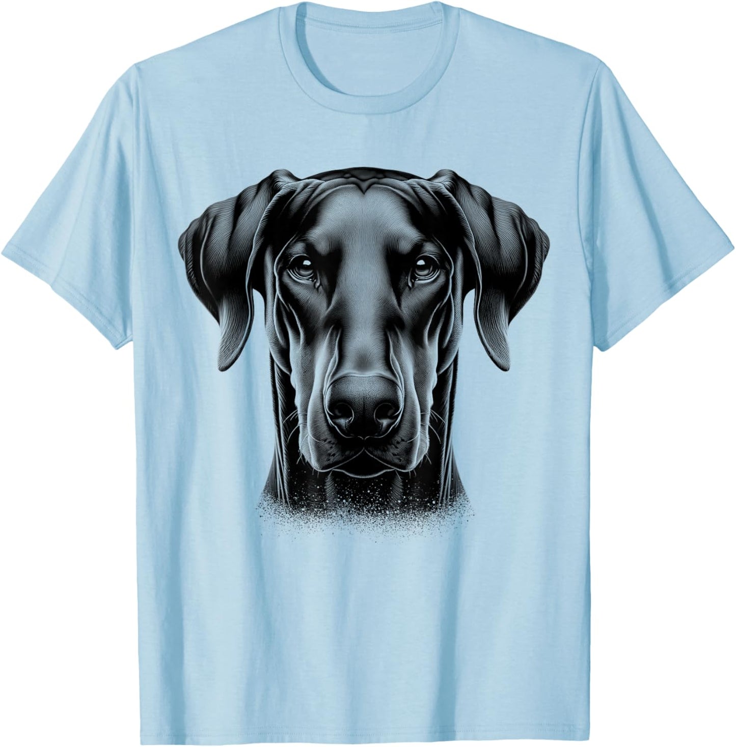 Proud Doberman Head with Floppy Ears T-Shirt - T-Shirt | Light Blue