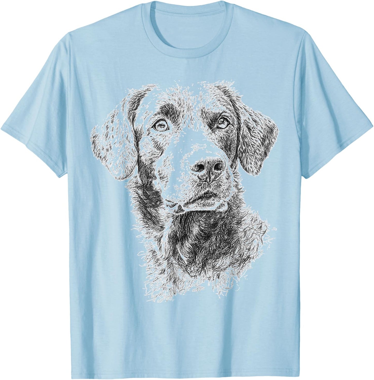 Chesapeake Bay Retriever Dog Motif Pet Artwork T-Shirt - T-Shirt | Light Blue