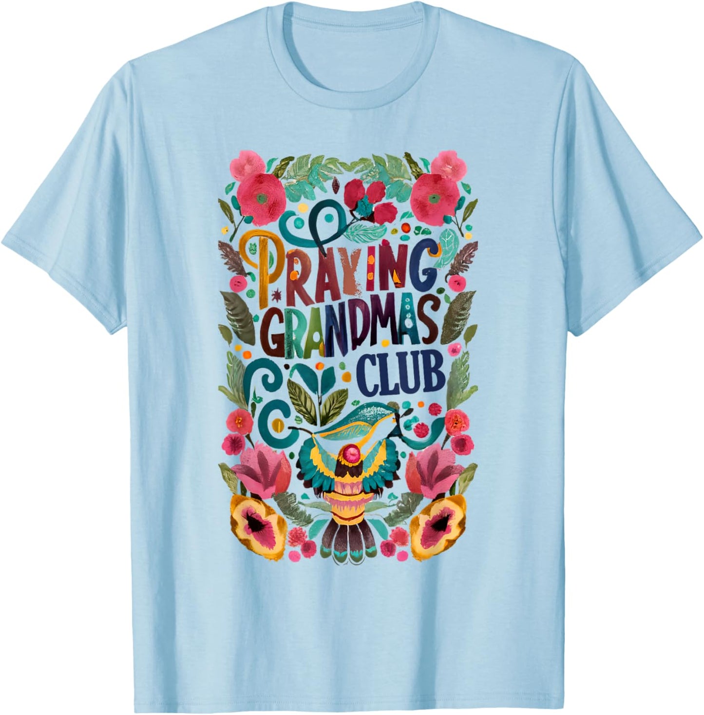 Praying Grandma Club Faith Grandmother Prayers Christians T-Shirt - T-Shirt | Light Blue
