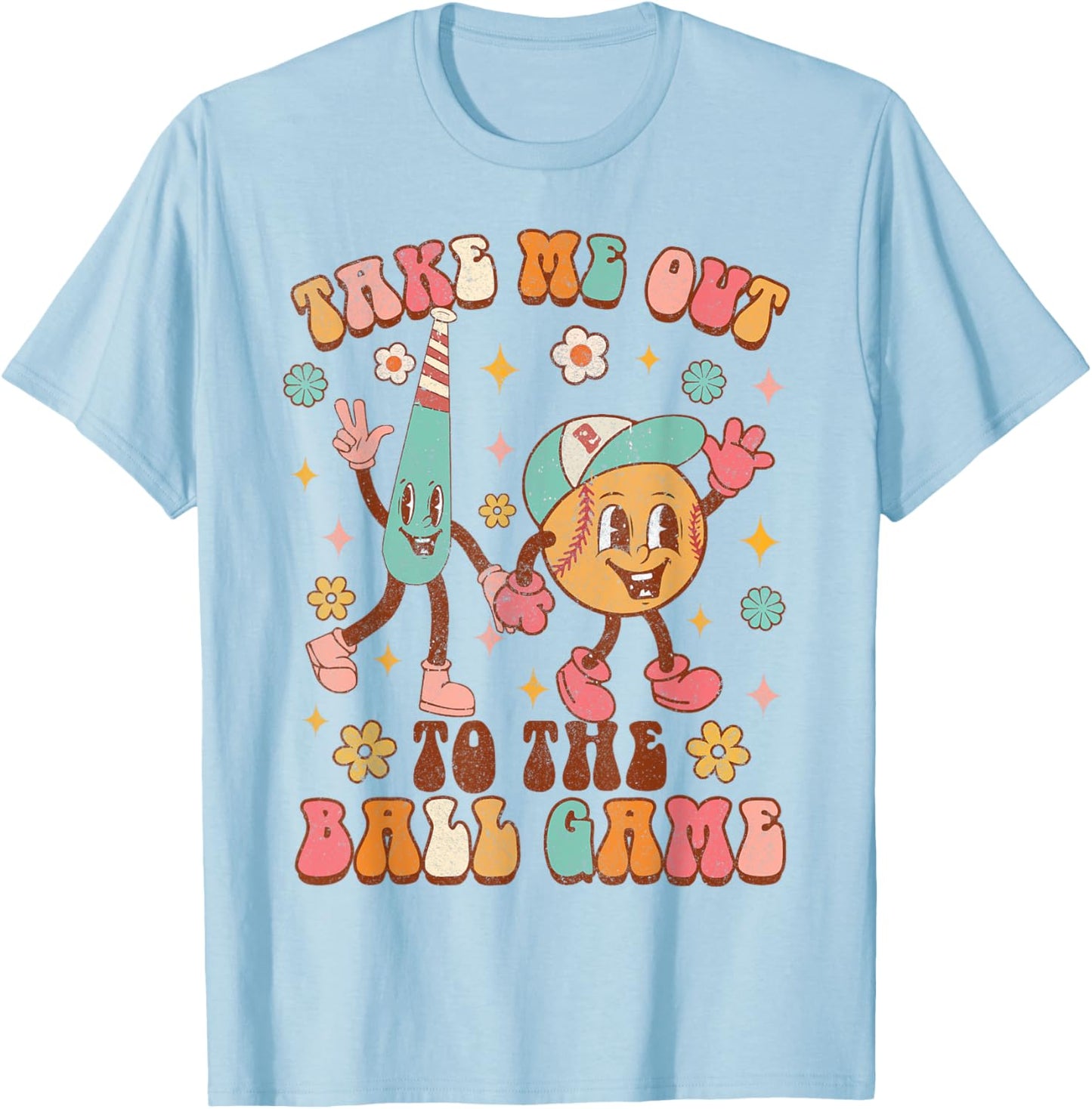 Take Me Out To The Ball Game Funny Baseball Game Day T-Shirt - T-Shirt | Light Blue
