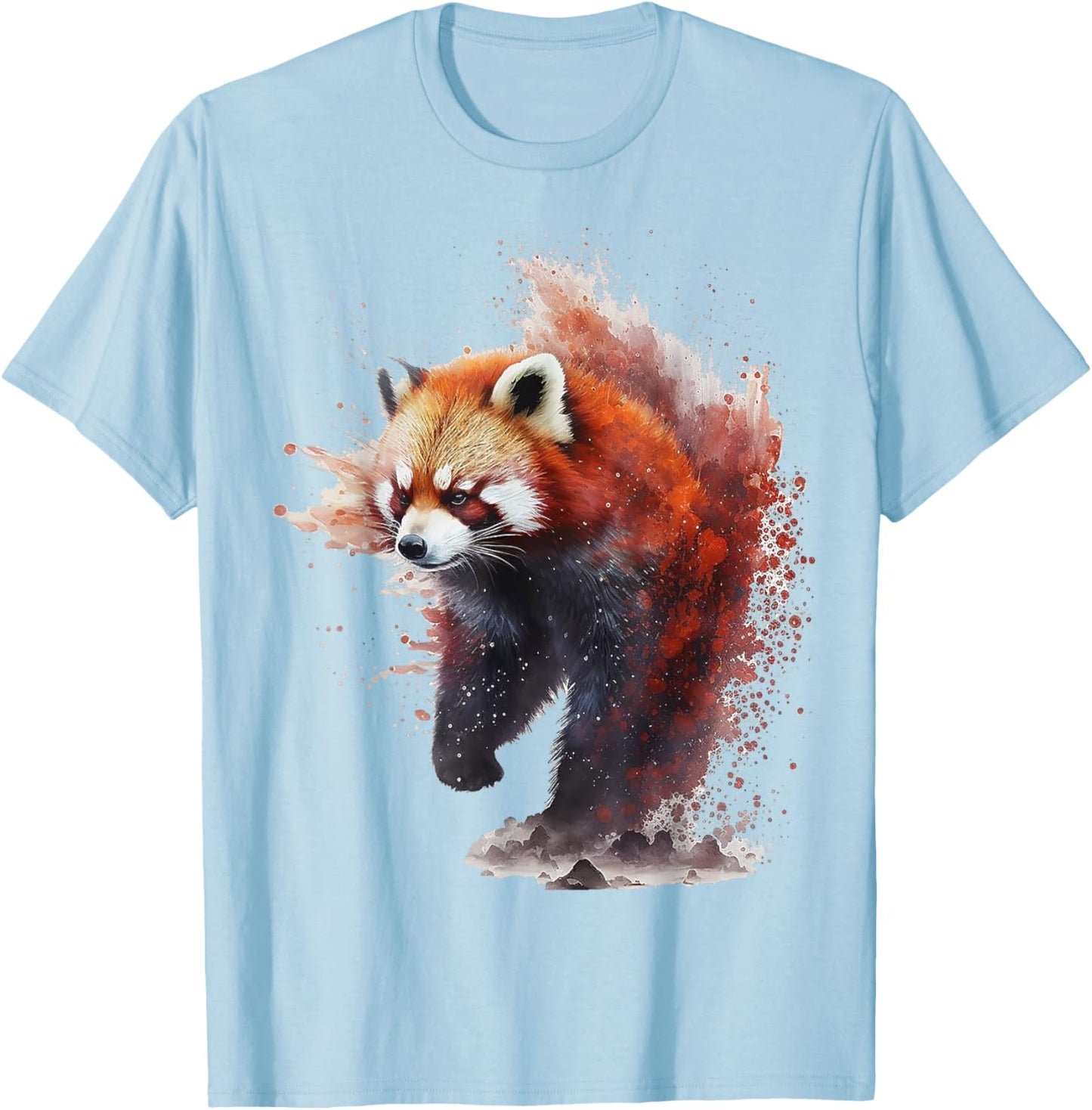 Red Panda Animal Print Art Animal Lover Red Panda T-Shirt - T-Shirt | Light Blue