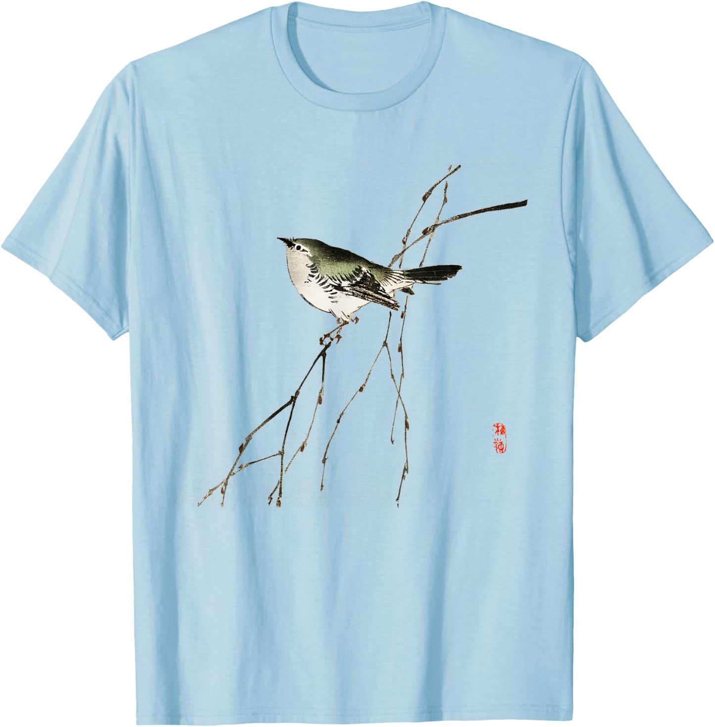 Japanese art Tit design - for bird lovers T-Shirt - T-Shirt | Light Blue