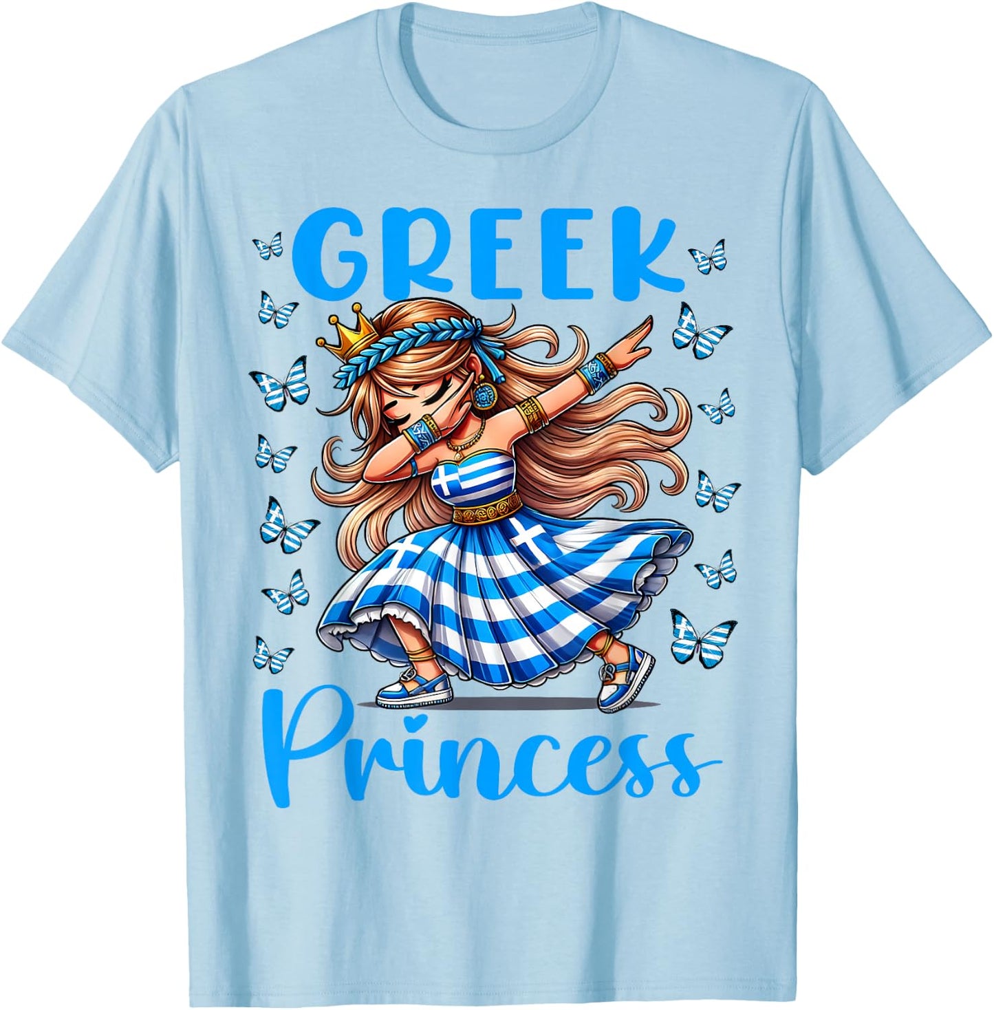 Greek Princess Dabbing for girls & kids T-Shirt - T-Shirt | Light Blue