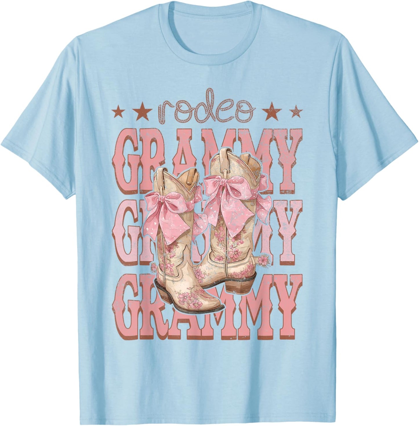 Rodeo Grammy Pink Boots Coquette Cow-Girl Birthday Party T-Shirt - T-Shirt | Light Blue