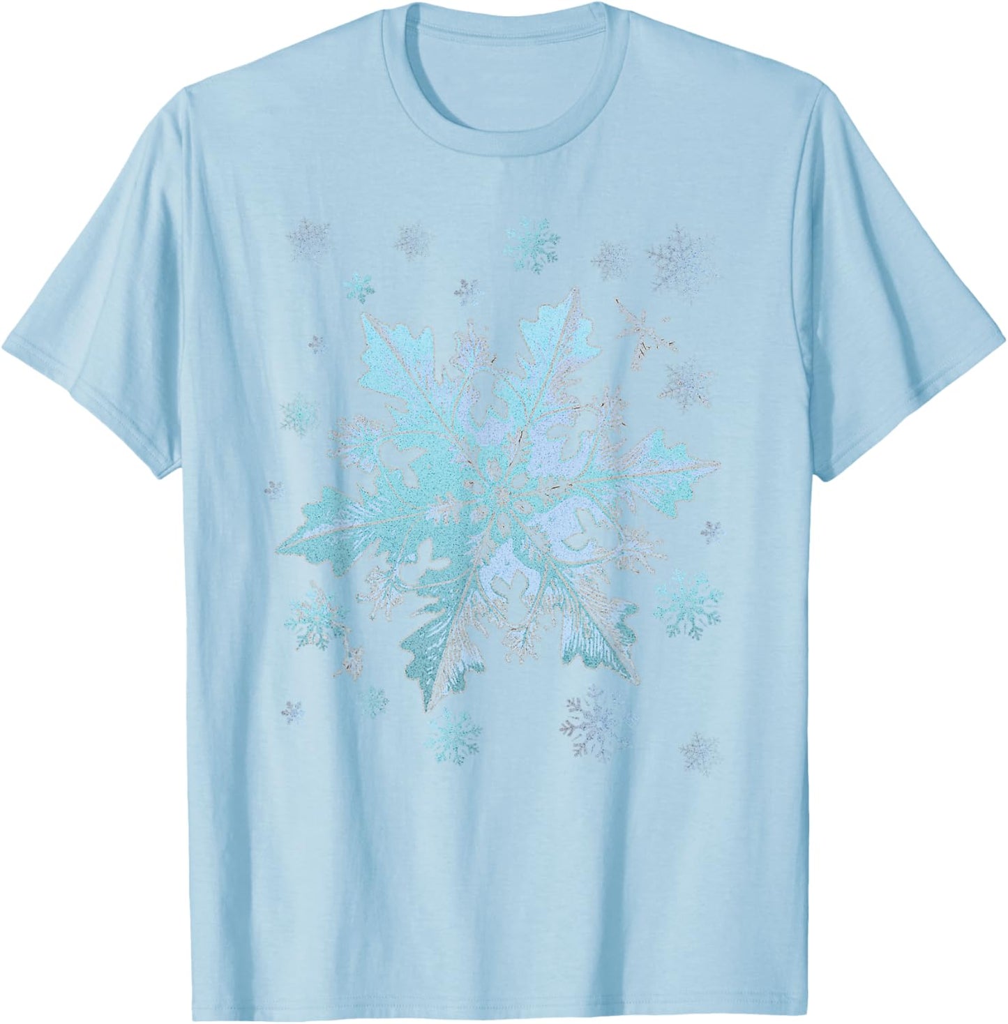 Snowflake Costume Winter Christmas Matching Women Kids Adult T-Shirt - T-Shirt | Light Blue