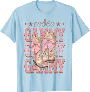 Rodeo Gammy Pink Boots Coquette Cow-Girl Birthday Party T-Shirt - T-Shirt | Light Blue