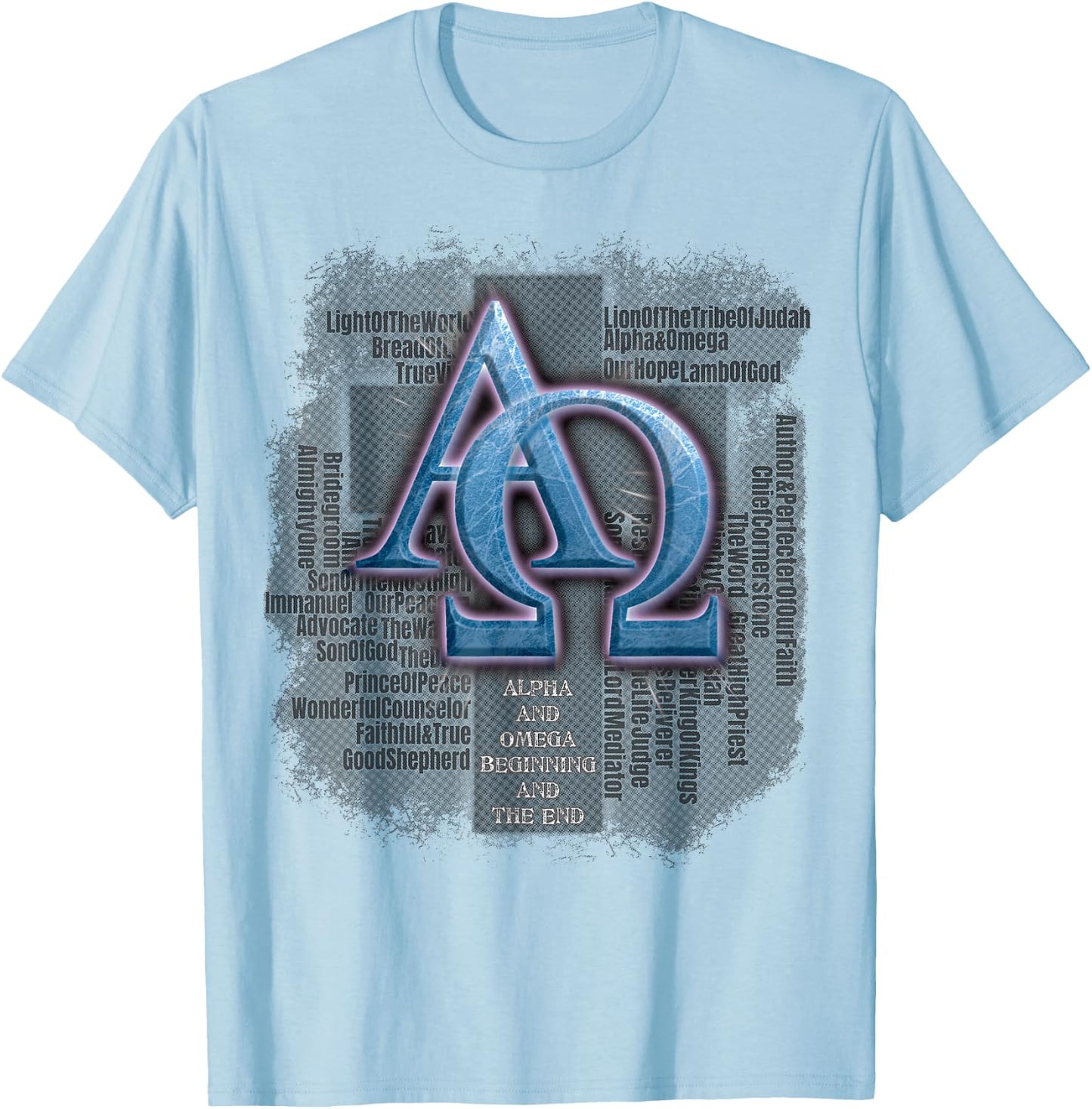 Jesus - Alpha and Omega T-Shirt - T-Shirt | Light Blue