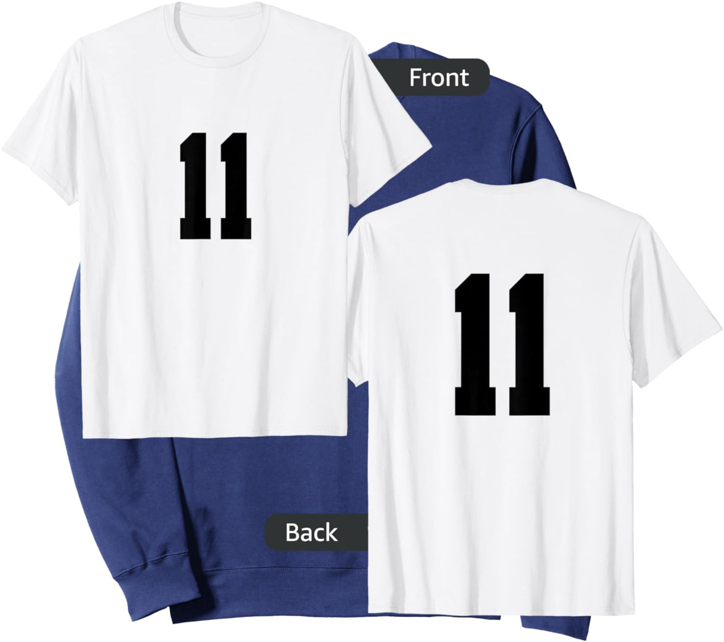 Number 11 ( on Front / Back) Sports Team Jersey Number Sweatshirt - Sweatshirt | Navy