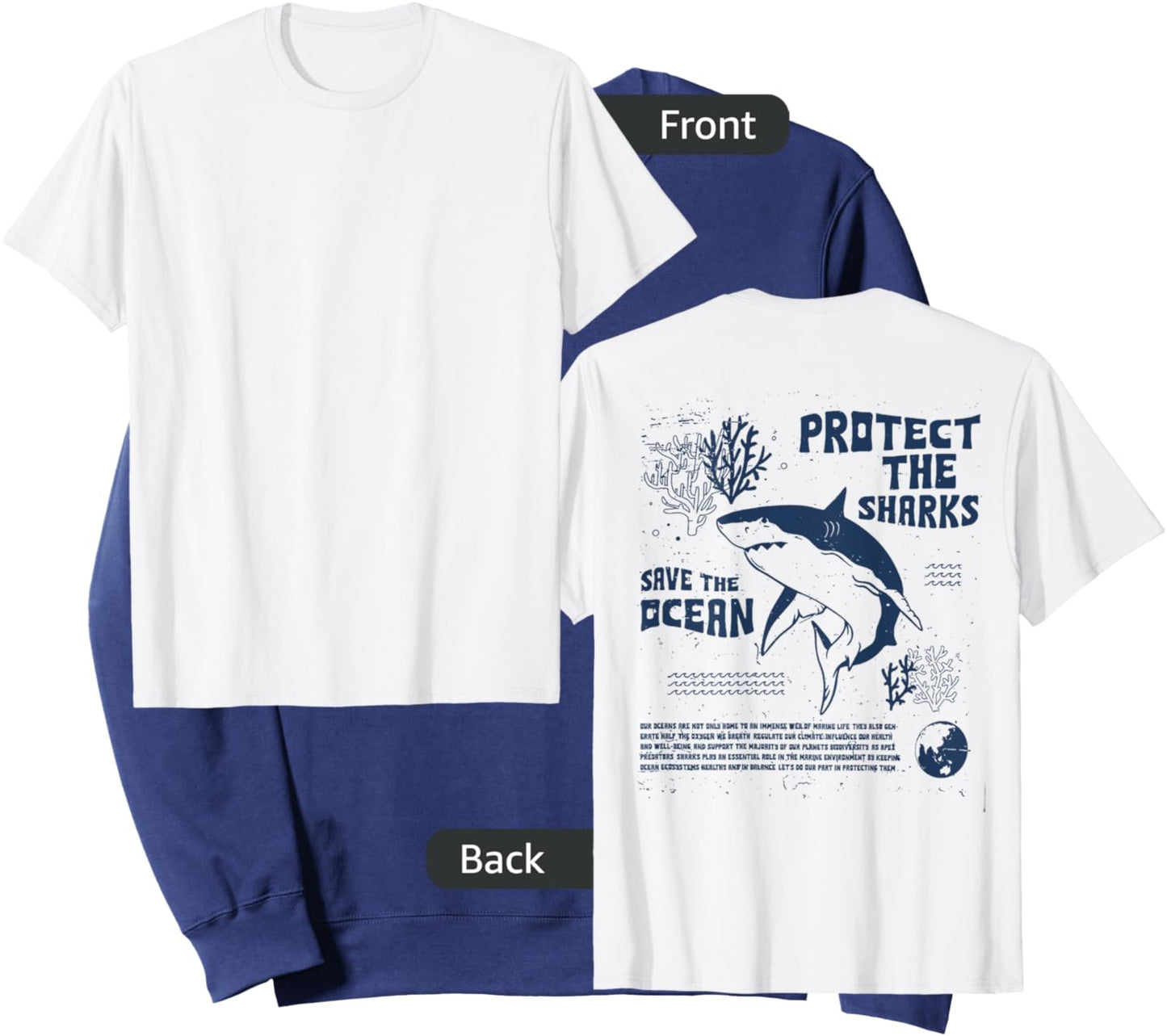 Protect The Local Sharks Scuba Diving Save The Ocean Sweatshirt - Sweatshirt | Navy
