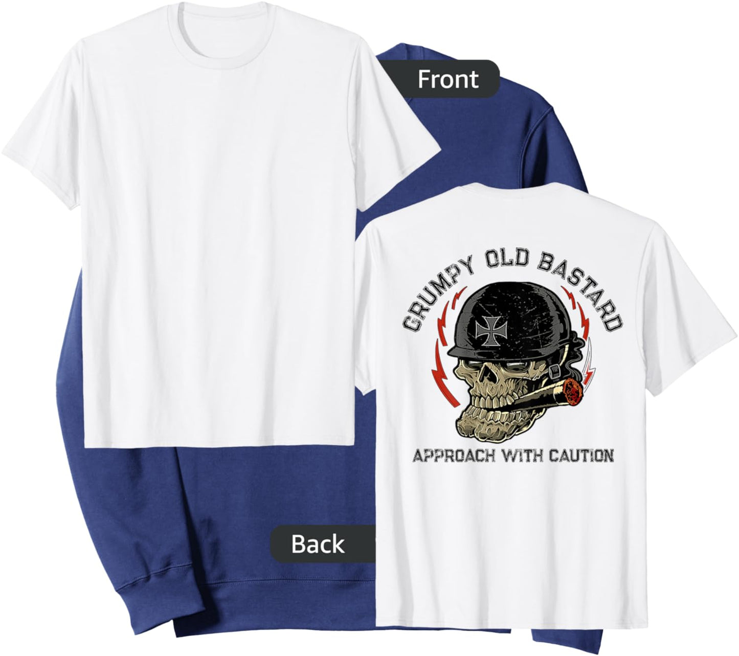 Grumpy Old Bastard Approach With Caution (on back) Sweatshirt - Sweatshirt | Navy