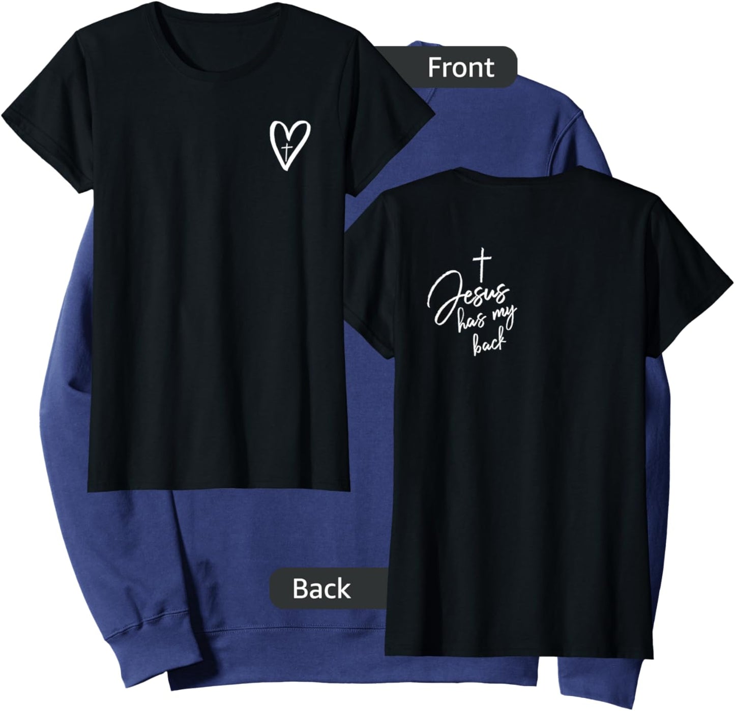 Jesus has my back Christian Mom Jesus Redeemed TWO SIDED Sweatshirt - Sweatshirt | Navy