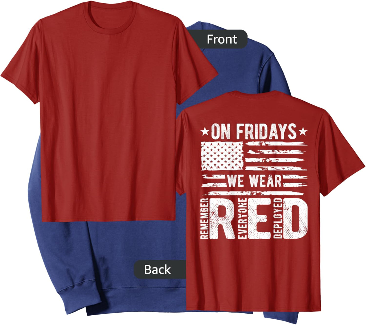 On Fridays We Wear Red Friday American Flag Military Support Men Sweatshirt - Sweatshirt | Navy