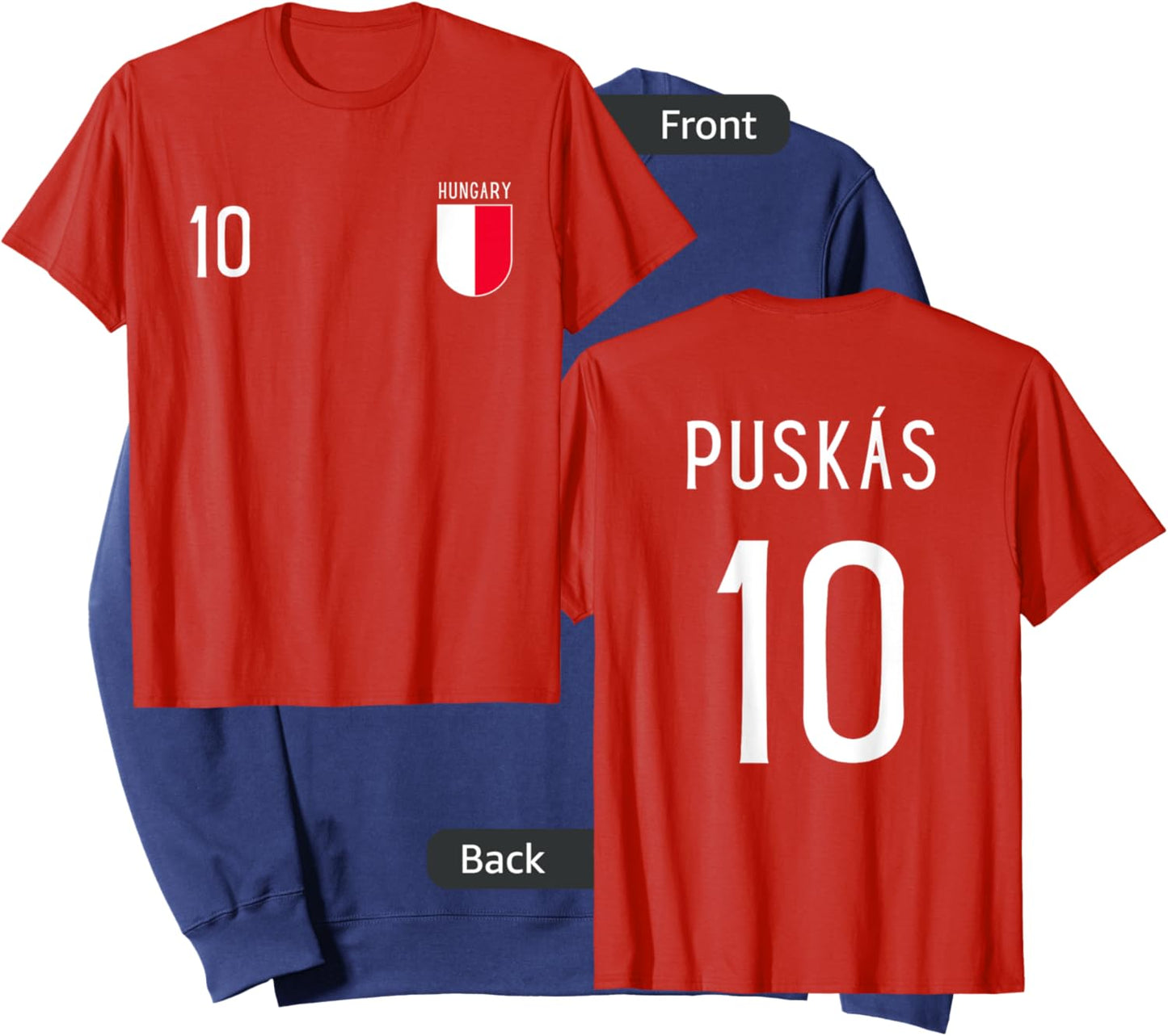 Hungary Number 10 Jersey Football # Ten Hungarian Sweatshirt - Sweatshirt | Navy