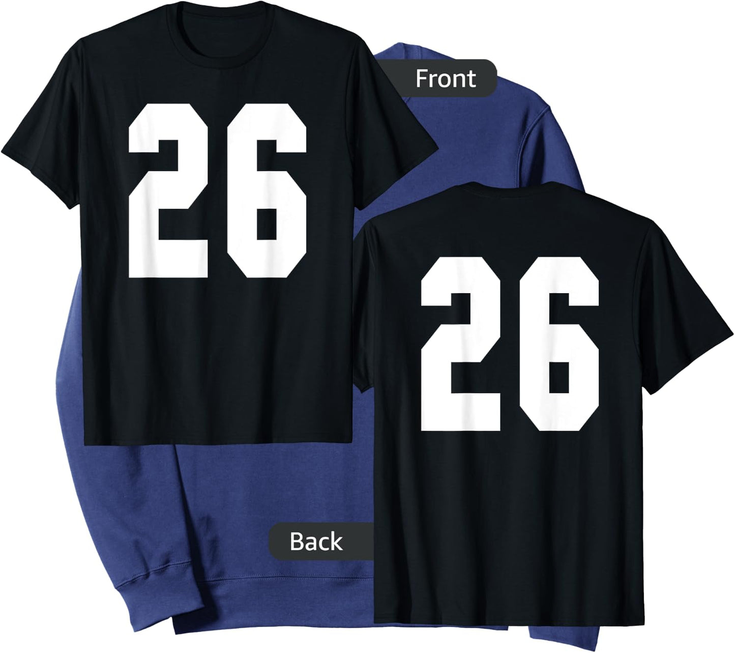 # 26 Team Sports Jersey Front & Back Number Player Fan Sweatshirt - Sweatshirt | Navy