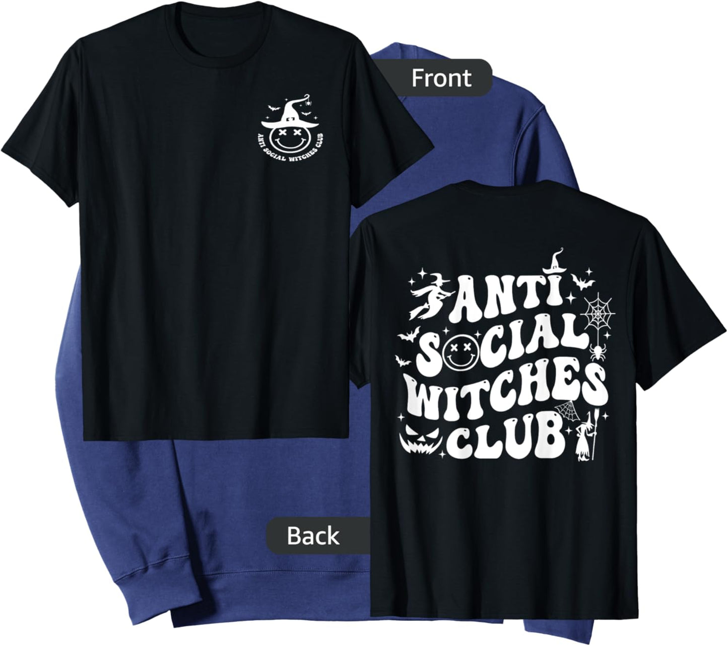 Anti Social Witches Club (2 side) Sweatshirt - Sweatshirt | Navy