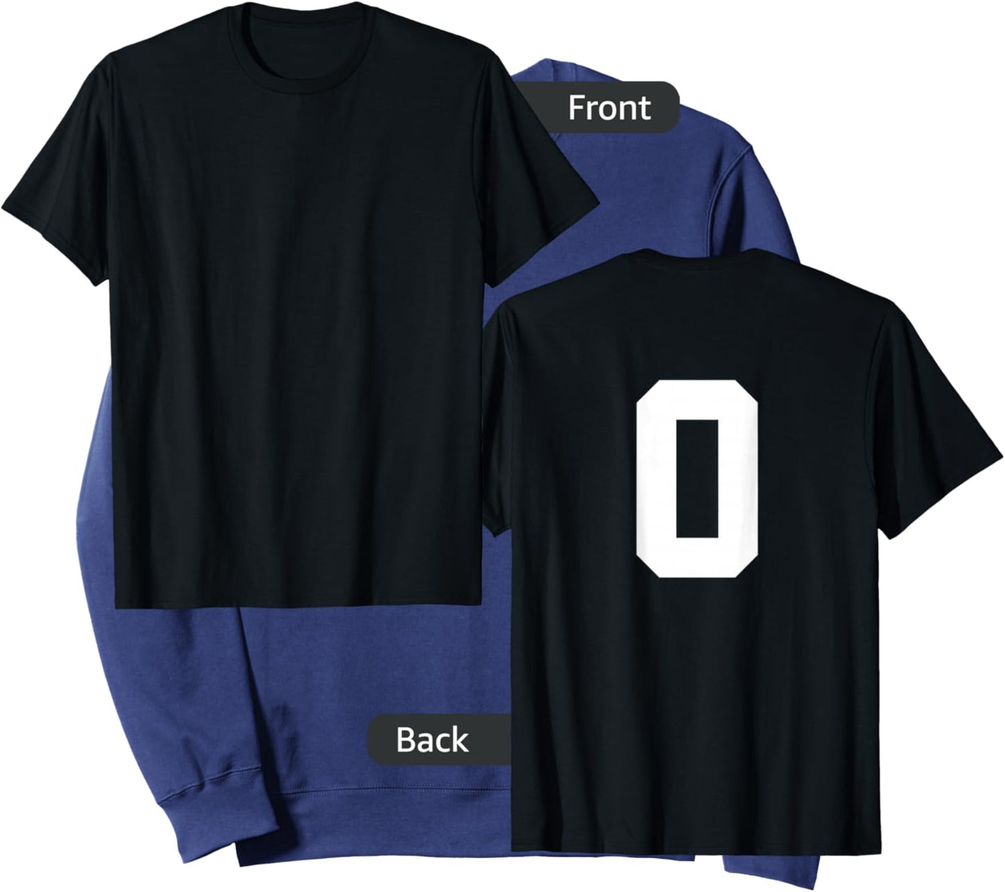 Number 0 (on Back) Sports Team Number Jersey Sweatshirt - Sweatshirt | Navy
