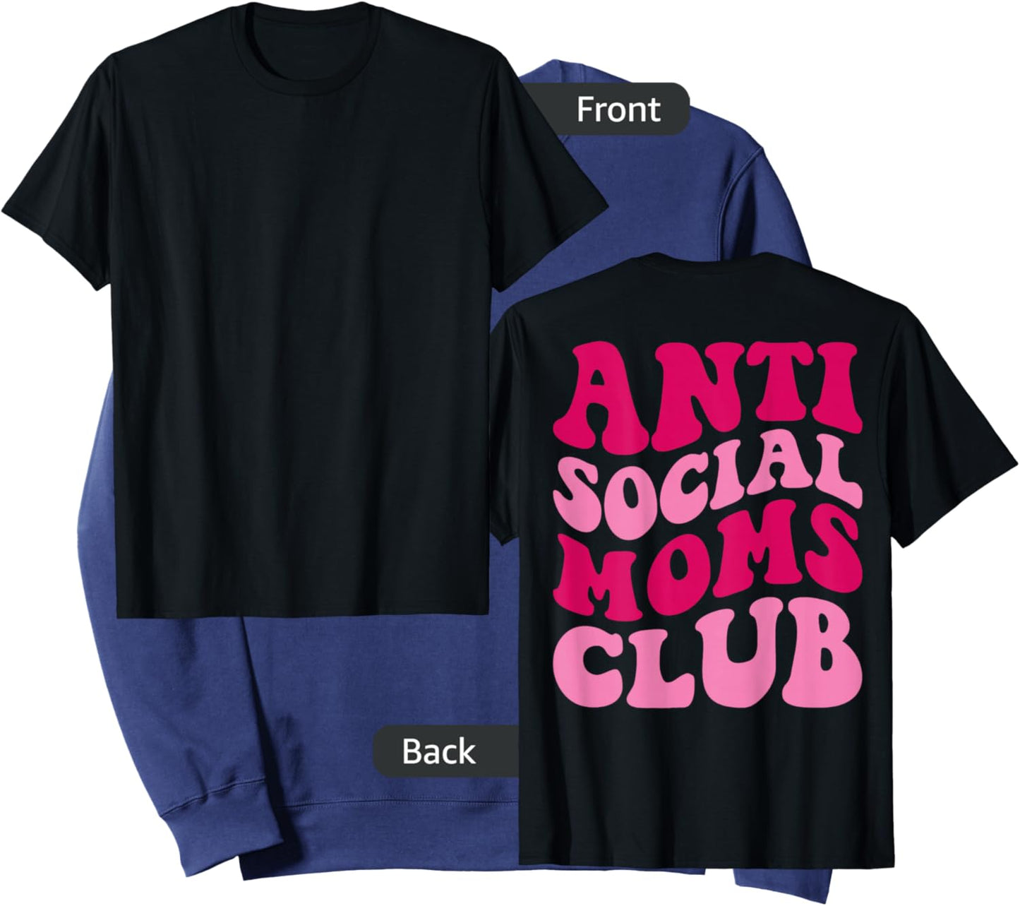 Anti Social Moms Club Funny Mom Saying Women Groovy Apparel Sweatshirt - Sweatshirt | Navy