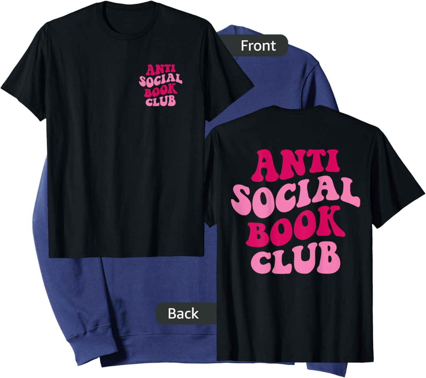 Anti Social Book Club Funny Apparel Groovy Sweatshirt - Sweatshirt | Navy