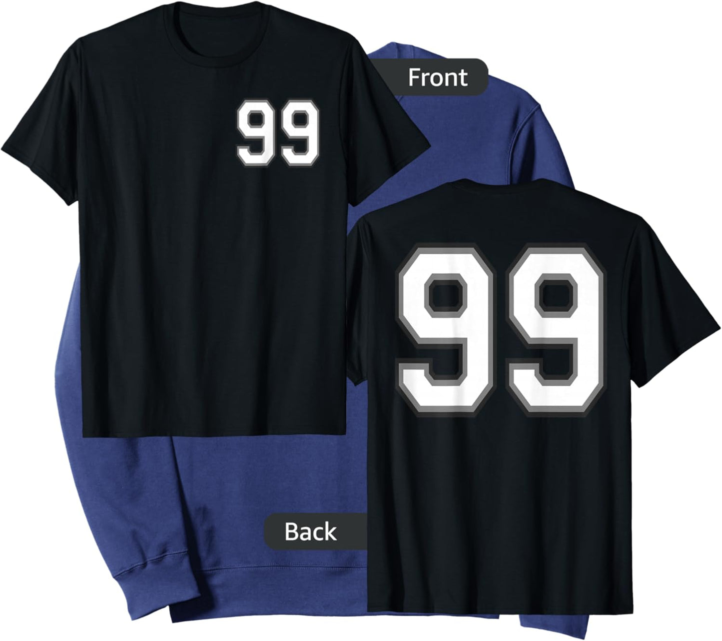Number 99 in Black, White and Gray Sweatshirt - Sweatshirt | Navy