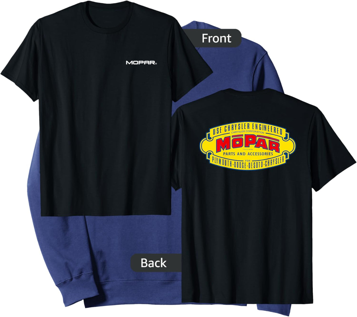 Mopar Vintage 1937-1947 Logo (Front/Back Print) Sweatshirt - Sweatshirt | Navy