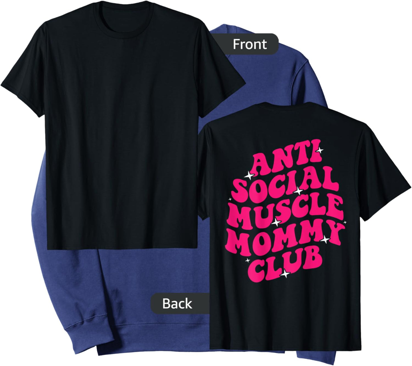 Cute Groovy Anti Social Muscle Mommy Club Gym Mates Funny Sweatshirt - Sweatshirt | Navy