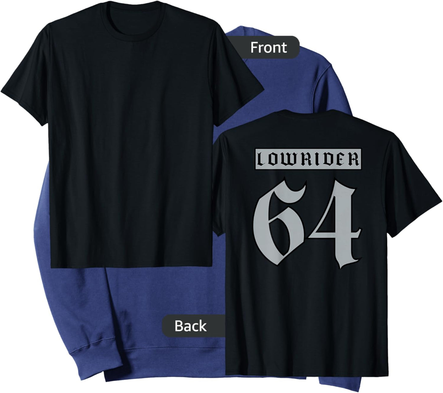 Lowrider 64 Jersey (Back) Classic Low Rider car Chicano Art Sweatshirt - Sweatshirt | Navy