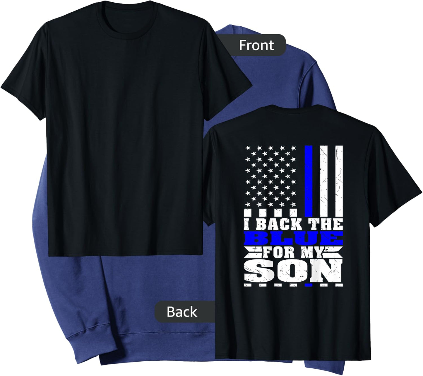 I Back The Blue For My Son Proud Police Mom Dad Cop's Parent Sweatshirt - Sweatshirt | Navy