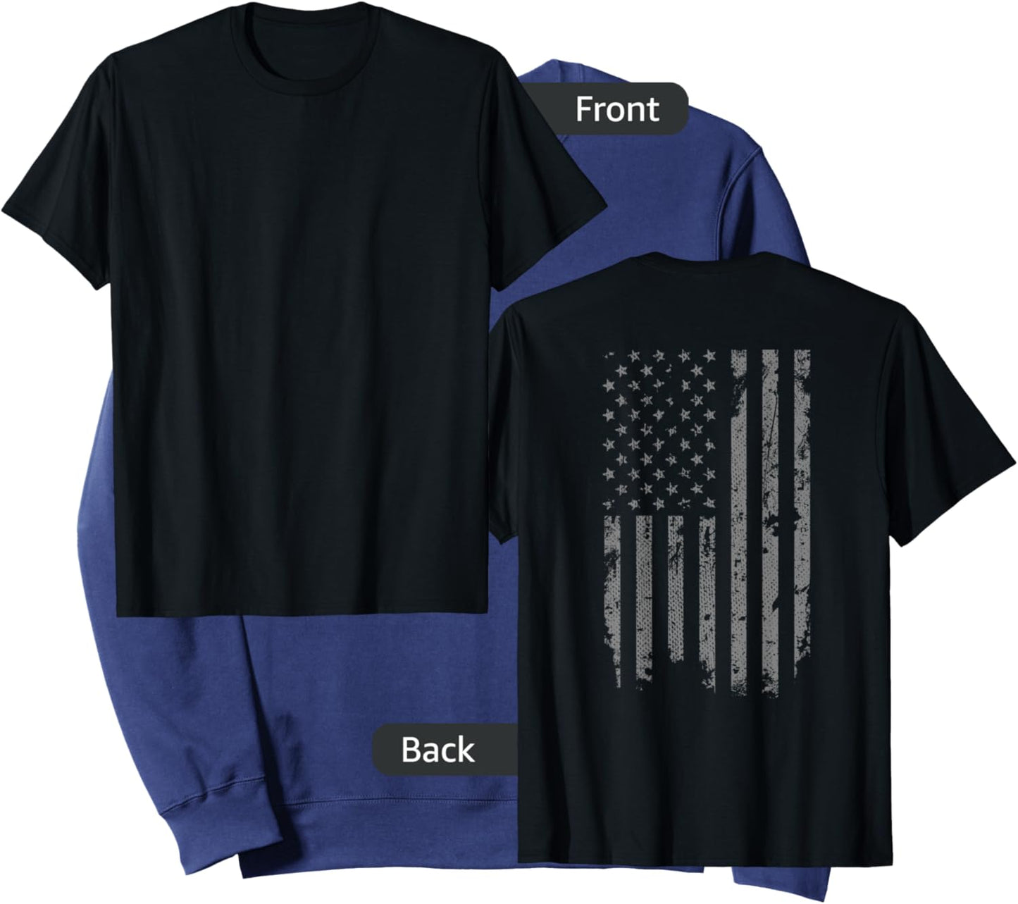 Vintage Distressed American Flag Sweatshirt - Sweatshirt | Navy