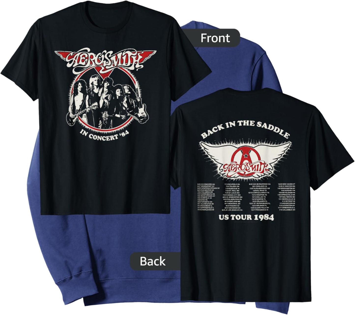 Aerosmith Amazon Exclusive - Back in The Saddle 1984 Tour Sweatshirt - Sweatshirt | Navy