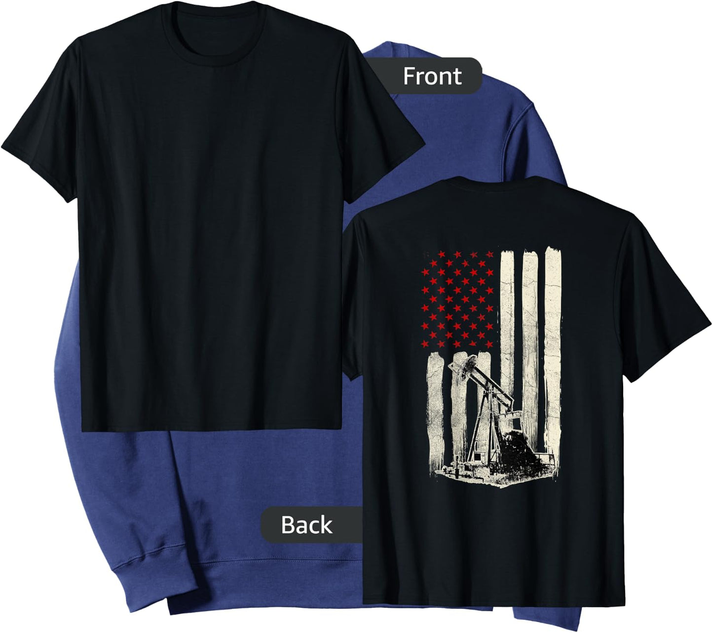 Oilfield Workers Oil Rig Roughneck Design On Back Sweatshirt - Sweatshirt | Navy