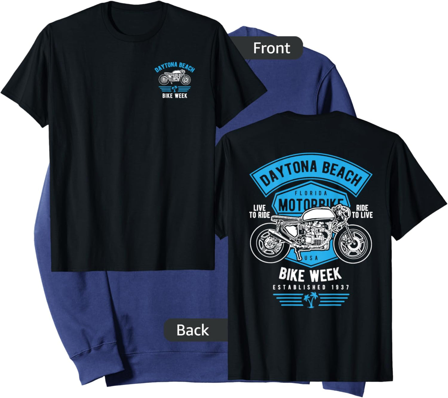 Daytona Beach Bike Week Retro Motorcycle Design Men Women Kids Sweatshirt - Sweatshirt | Navy
